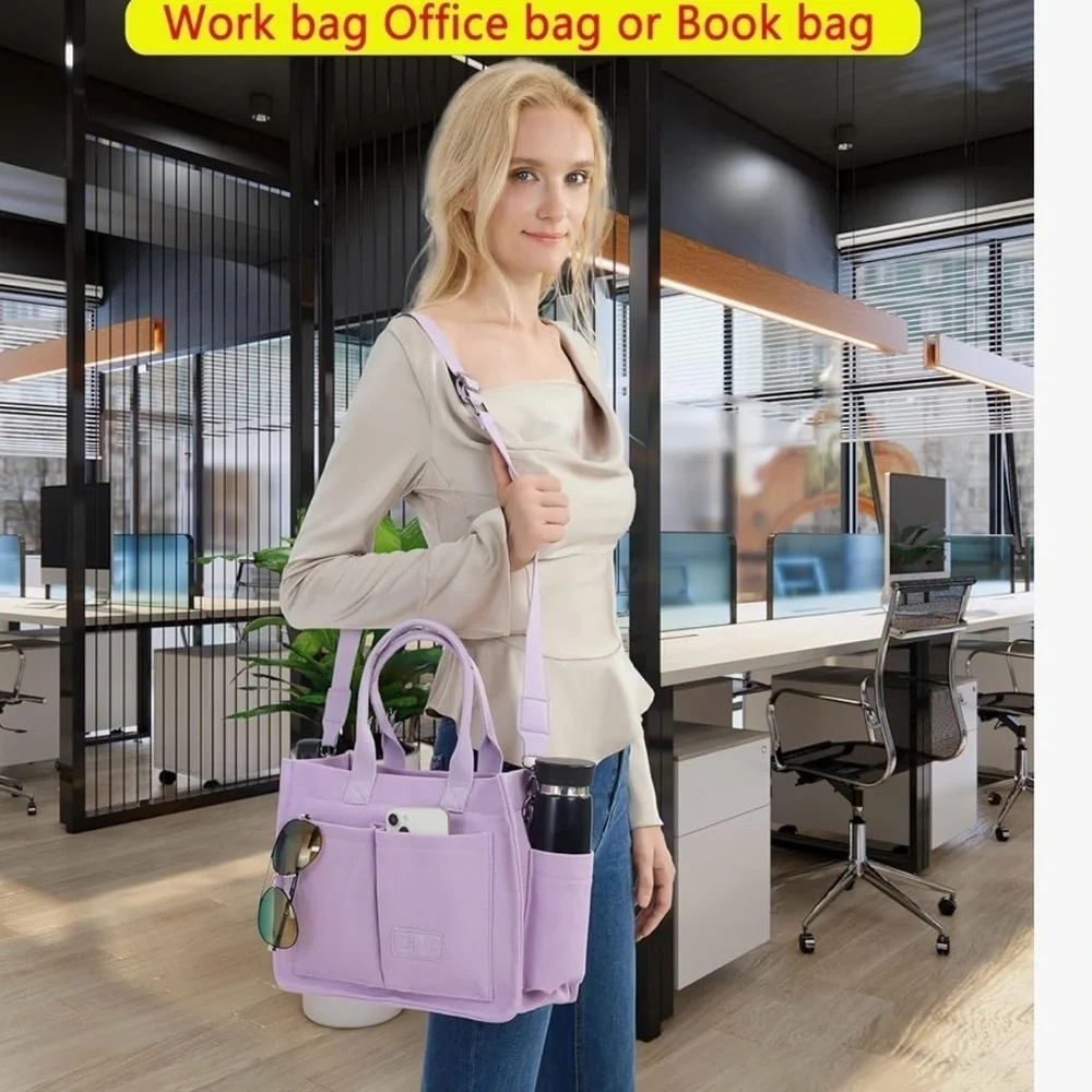 Women's Lavender Canvass Laptop Bag